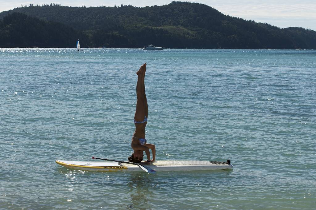 Charlotte demonstrates SUPYoga